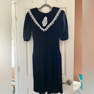 Vintage Just Maggie Velvet Lace Holiday Dress Black